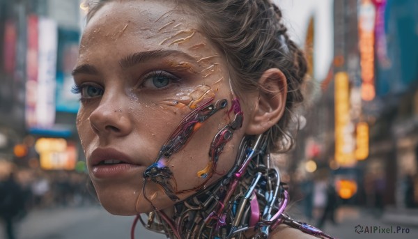 A unique view of a android in outdoors