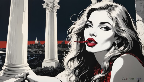 A stunning portrayal of a female in a breathtaking building