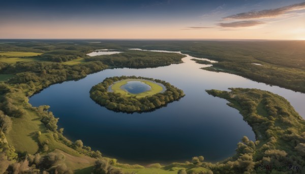 The wonder of a landscape in a picturesque sunset day