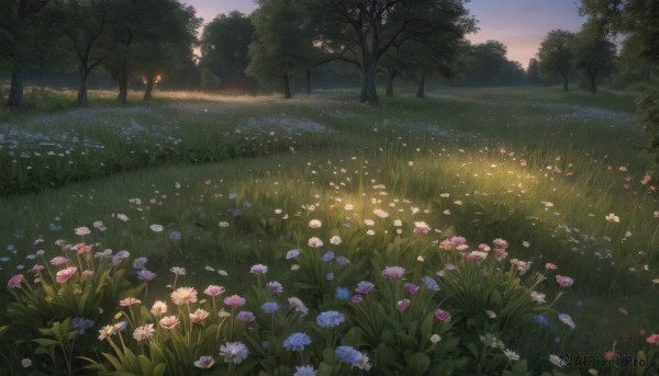 A stunning landscape within a beautiful sunset outdoors