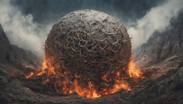 A delightful capture of a monster within fiery outdoors
