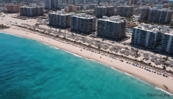 outdoors,sky,day,water,tree,no humans,ocean,beach,ground vehicle,building,scenery,motor vehicle,snow,rock,city,sand,road,cityscape,ruins,skyscraper,waves,shore,footprints,snowing,military vehicle,flag,watercraft,winter,ship,boat,real world location