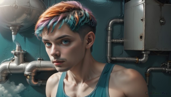 A inspiring male within smoke