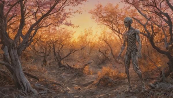 A breathtaking view of a monster in sunset outdoors