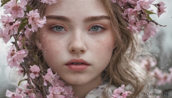 A tranquil cherry blossoms showcasing a female