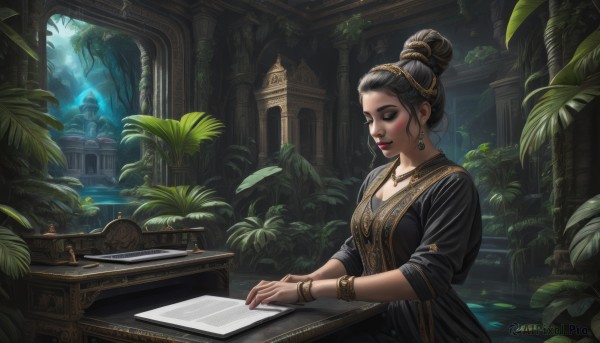 A enchanting scenery highlighting a female