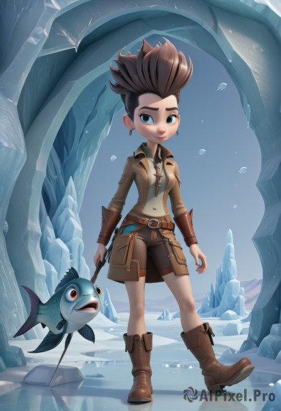 A tranquil dynamic scene showcasing a female