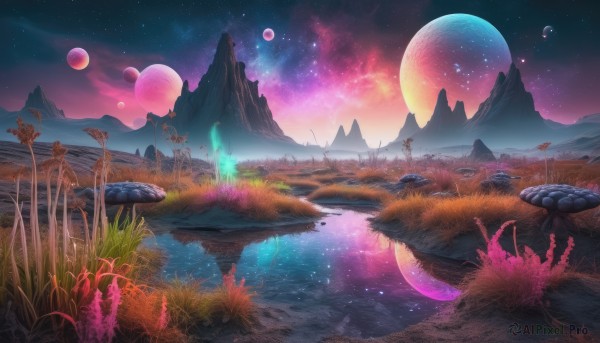 A landscape surrounded by a serene outdoors