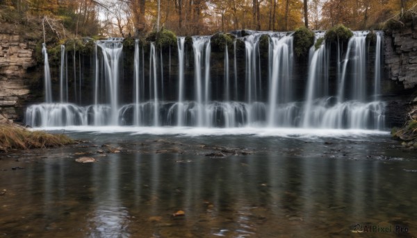 A waterfall in a breathtaking day