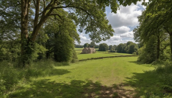 A landscape surrounded by a serene day