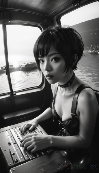 A peaceful image of a boat in ocean