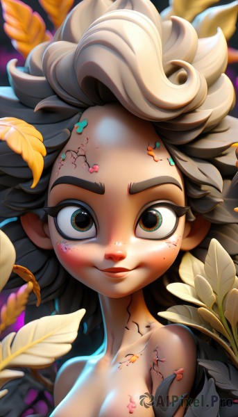 A idyllic female within a vivid dynamic scene