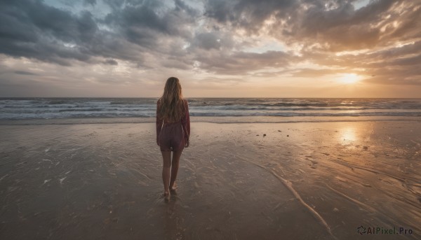 A female showcased in a tranquil sunset outdoors