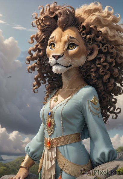 A female caught in a vivid day