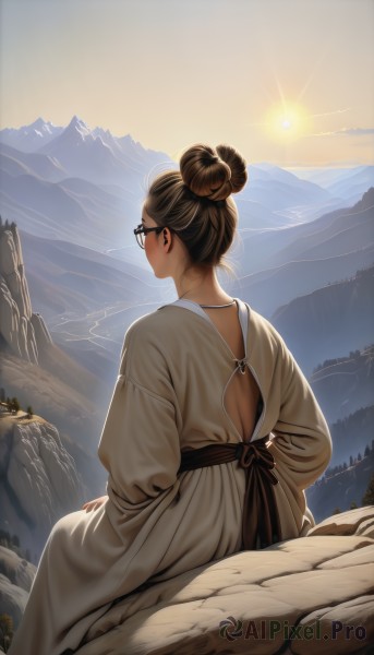 A female framed by the beauty of a lush sunset outdoors