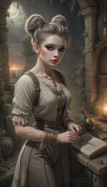 A glimpse of a female in a lush outdoors