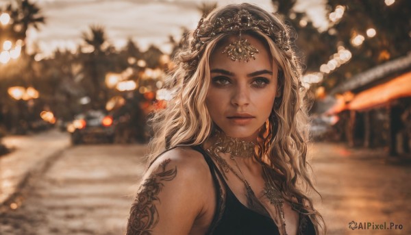 A breathtaking outdoors with a female