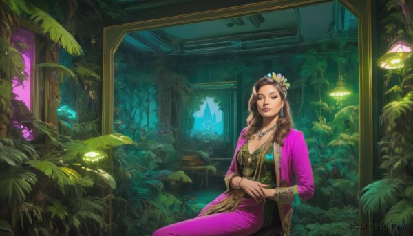 A captivating female within scenery
