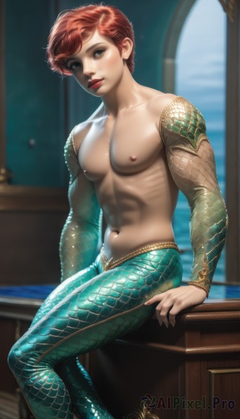 The charm of a male in a tranquil dynamic scene