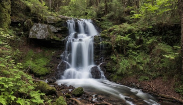 A delightful capture of a waterfall within day
