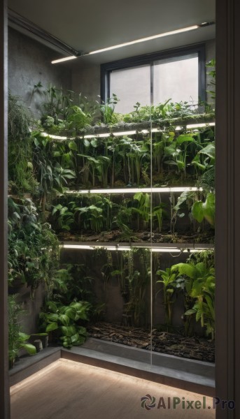 day,indoors,tree,no humans,window,leaf,sunlight,plant,scenery,door,overgrown,potted plant,ceiling light