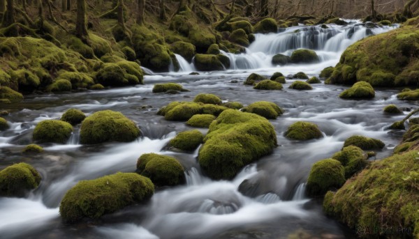 A waterfall caught in a vivid day