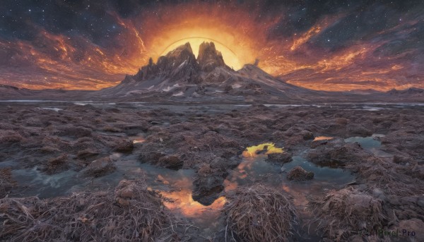 A vibrant landscape captured in snowy outdoors
