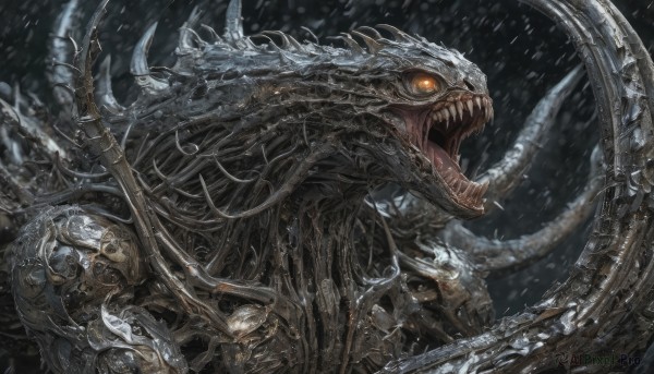 A monster in a serene snowy snow