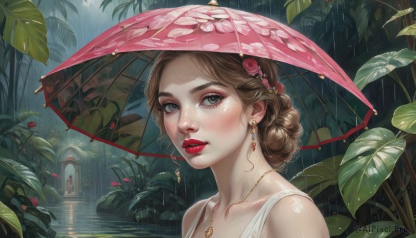 A striking rainy outdoors featuring the elegance of a female