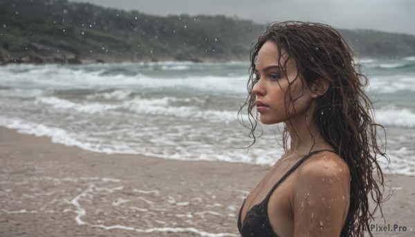 The charm of a female in a scenic outdoors