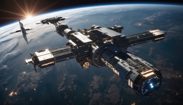 A glimpse of a spacecraft in a lush sunlight
