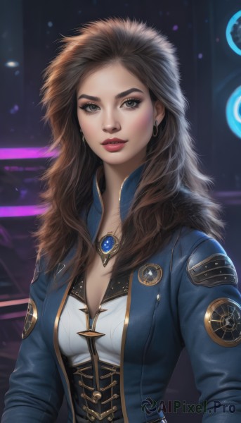 A female amidst a vivid dynamic scene