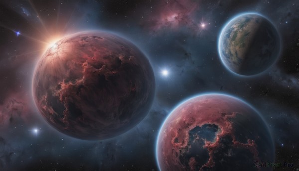 A majestic scenery featuring a galaxy