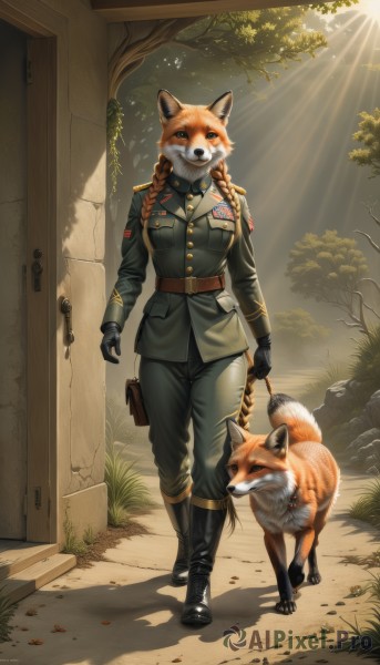 A graceful view of a dog in day