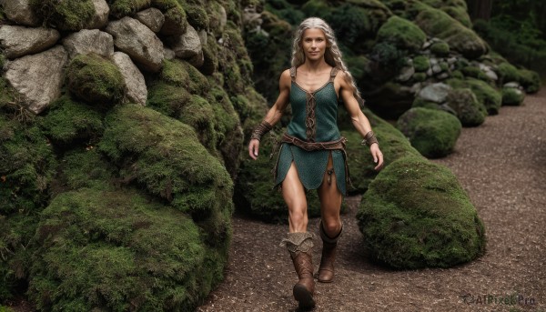 An iconic female framed by a bold path
