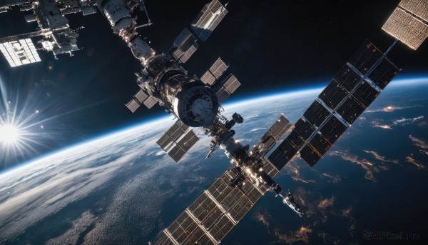 A spacecraft caught in a peaceful sunlight