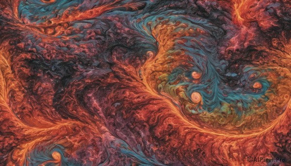 The timeless beauty of a monster in a tranquil fiery scenery