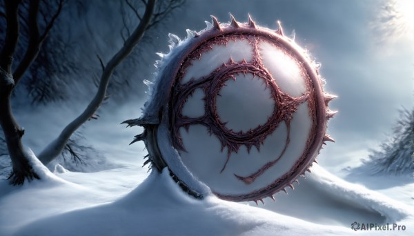 A stunning view of a unique subject in snowy day