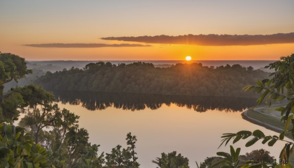 outdoors,sky,cloud,water,tree,no humans,ocean,leaf,beach,sunlight,plant,nature,scenery,forest,sunset,mountain,aircraft,sun,horizon,watercraft,river,boat,landscape,shore,orange sky,cloudy sky,reflection,palm tree,lake,gradient sky