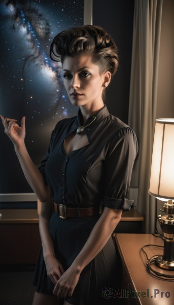 A inspiring view of a female in night sky
