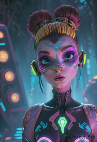 Image of a cyborg in a peaceful dynamic scene