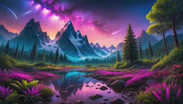 A landscape showcased in a vivid outdoors