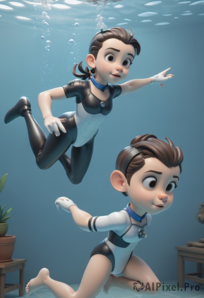 A tranquil view of a male in dynamic scene