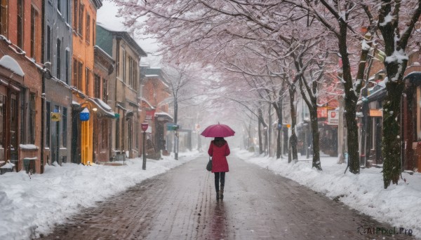 A female amidst a calm snowy outdoors