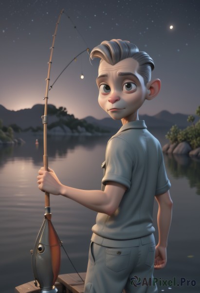 Image of a male in a peaceful sunset outdoors
