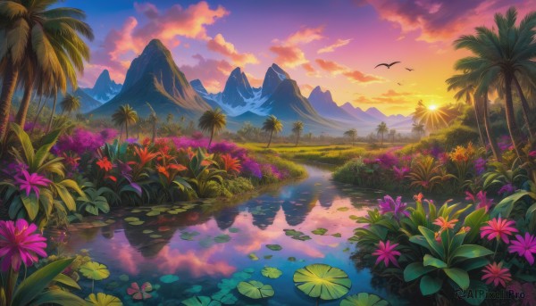 A unique subject in a serene sunset outdoors