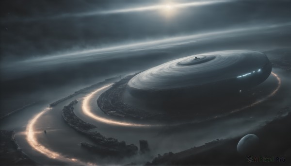 A unique view of a spacecraft in outdoors