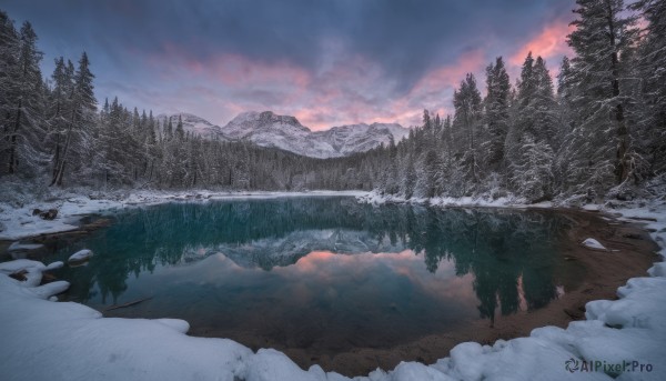 The timeless beauty of a landscape in a picturesque snowy outdoors