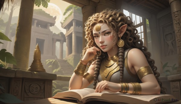 A female in a picturesque day