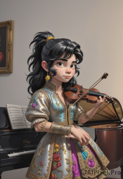 A female in a picturesque dynamic scene